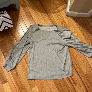 Gray open sleeve top